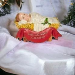 Roman - 3" Baby Jesus In Manger Ornament| New