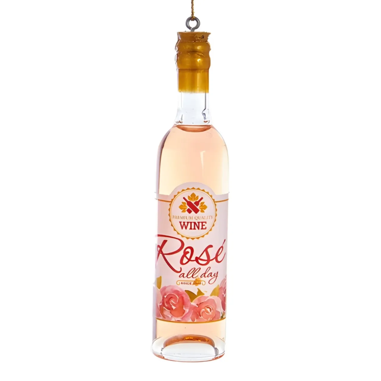 Rose All Day Wine Bottle Ornament|Kurt Adler Sale