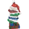 Santa's Reindeer Name Ski Slope Sign Ornament|