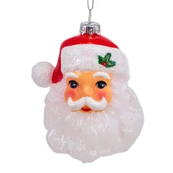 Shatterproof Santa Head Ornament|Kurt Adler Discount