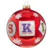 Shiny Red Ball Ornament With SKI| Clearance