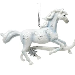Silver And White Horse Ornament|Kurt Adler Outlet