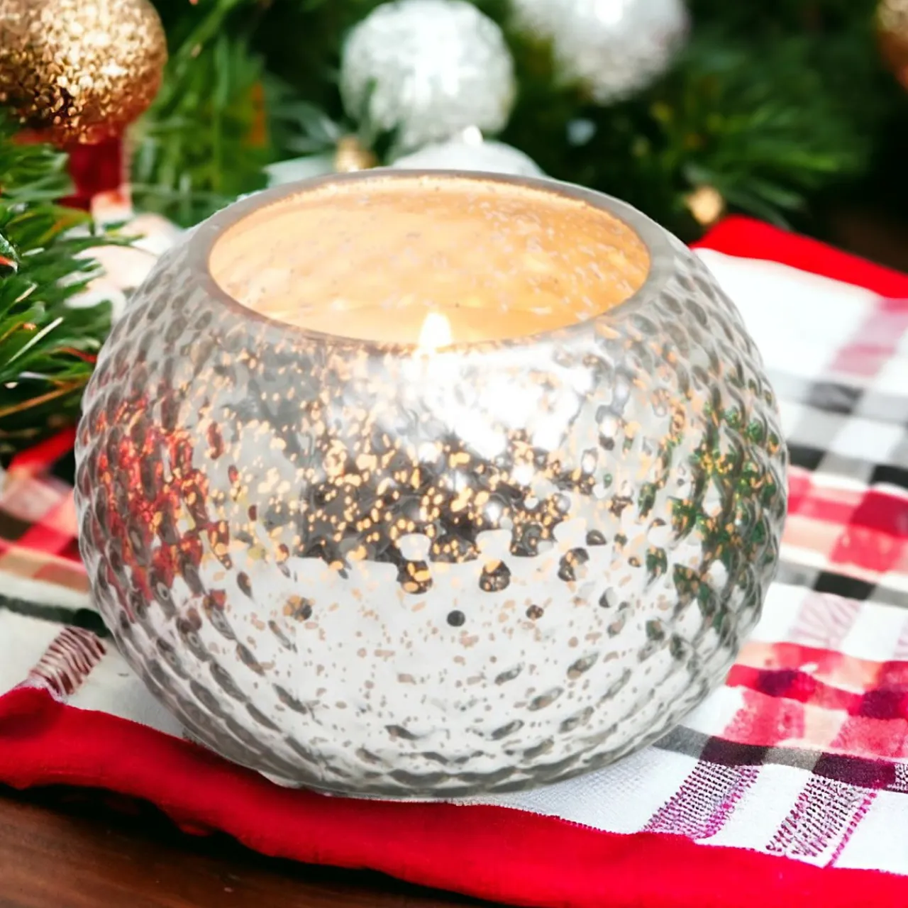 Silver Mercury Glass Candle - Winter Shimmer| Best