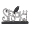 Silver Resin Spooky With Black Crow Sign| Best