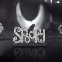 Silver Resin Spooky With Black Crow Sign| Best