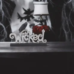 Silver Resin Wicked With Black Crow Sign| Outlet