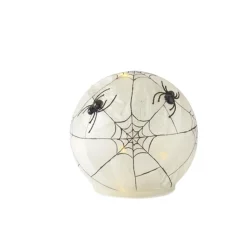 Small Frosted Glass LED Spider Web Globe with Timer| Clearance