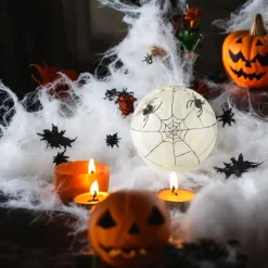 Small Frosted Glass LED Spider Web Globe with Timer| Clearance
