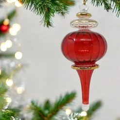 Small Red Classy Sphere Glass Ornament|Egyptian Museum New