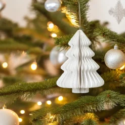 Small White Paper Tree Ornament| Clearance