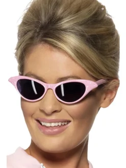 Smiffy's Pink 1950 Style Men Adult Halloween Sunglasses with Diamante Costume Ac| Best