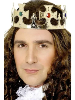 Smiffys Jewelled King's Crown, Gold|