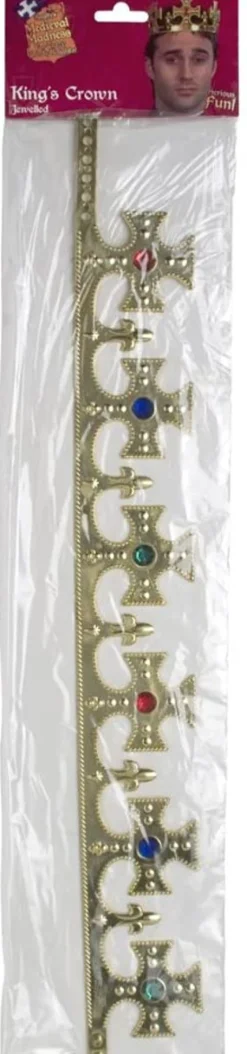 Smiffys Jewelled King's Crown, Gold|