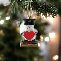 Smores Military Snowman Ornament with Heart| Outlet