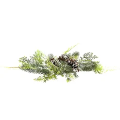 Snow Kissed Flocked Pine And Pinecone Candle Ring| Hot