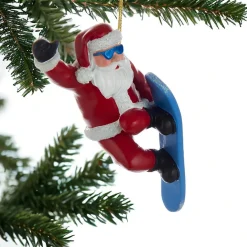 Snowboard Santa Resin Ornament|Kurt Adler Online