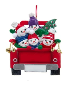 Snowman Family Of 5 On Truck Ornament For Personalization|Kurt Adler Hot
