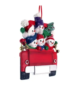 Snowman Family Of 5 On Truck Ornament For Personalization|Kurt Adler Hot