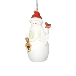 Snowman with Mistletoe Pattern and Santa Hat Ornament| Hot