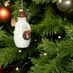 Snowman with Mistletoe Pattern and Top Hat Ornament| Best