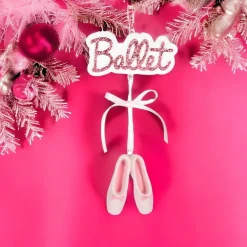Sparkling Pink Ballet Dance Shoe Christmas Ornament| New