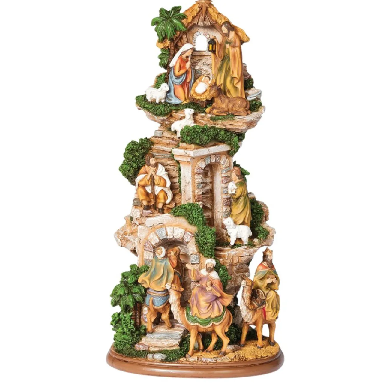 Stable with Stairs Nativity Scene| New