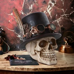 Steampunk Skull With Top Hat Figurine| Sale
