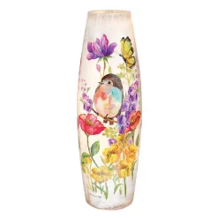 – Large Blooming Nature with Bird Illuminated Lighted Vase|Stony Creek Hot