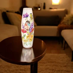 – Large Blooming Nature with Bird Illuminated Lighted Vase|Stony Creek Hot