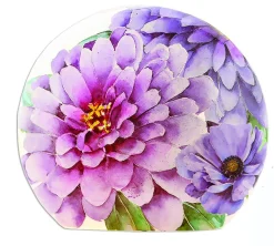 - Round Shaped Decorative Light - Handpainted With Purple Flowers|Stony Creek Clearance