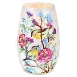 – Small Blooming Nature with 2 Birds Illuminated Lighted Vase|Stony Creek Best