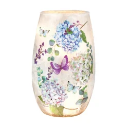 – Small Pastel Hydrangeas And Purple Butterfly Illuminated Lighted Vase|Stony Creek