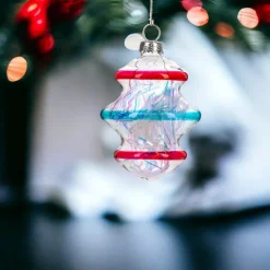 Striped Drop Ornament - 3 Colorful Stripes| Discount