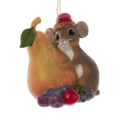 Sugar Frost Mouse With Pear Ornament|Kurt Adler Online