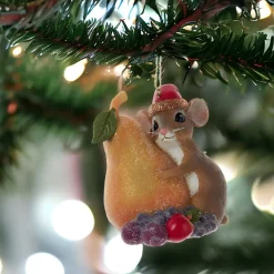 Sugar Frost Mouse With Pear Ornament|Kurt Adler Online