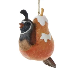 Sugar Frosted Partridge Pear Ornament 4" - E0911|Kurt Adler Online