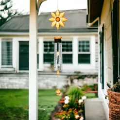 Sunflower Wind Chime with Crystal Accents| Outlet