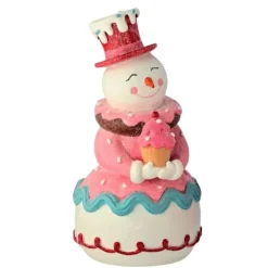 Sweets Candy Snowman Figurine Holding Cupcake| Online