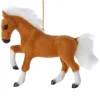 Tan Coat and White Mane Plush Horse Ornament|Kurt Adler Online