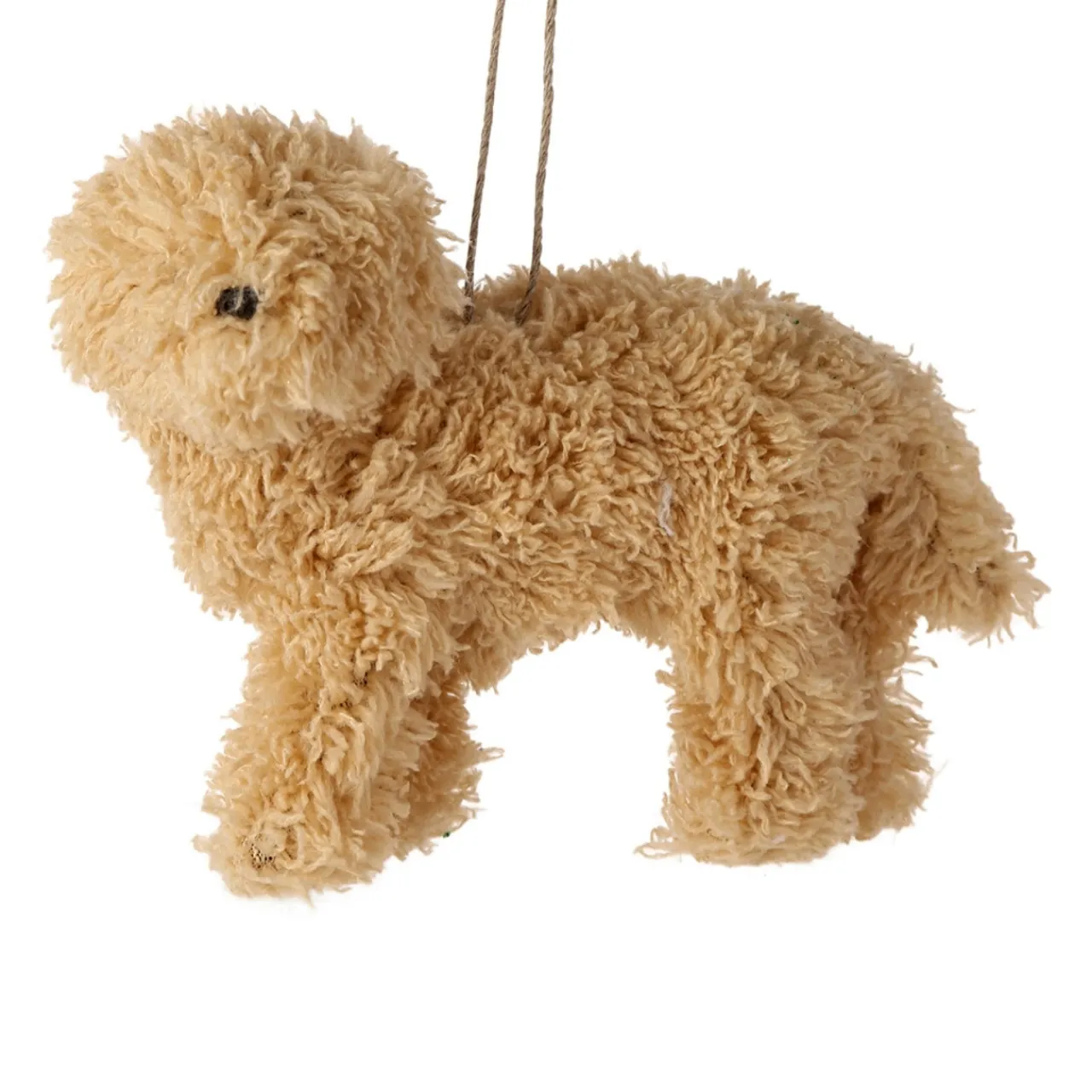 Tan Faux Fur Dog Ornament| New
