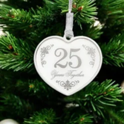 25th Anniversary Heart Ornament - Gift Boxed| Best