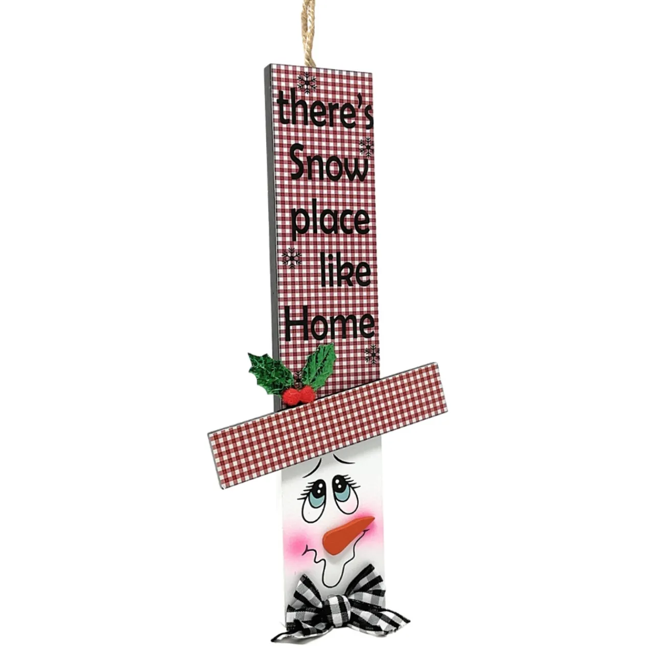 Theres Snow Place Like Home Snowman Head Ornament|