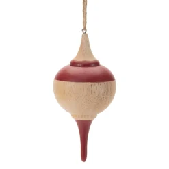 Turned Wood Tear Drop Ornament| Discount
