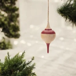 Turned Wood Tear Drop Ornament| Discount