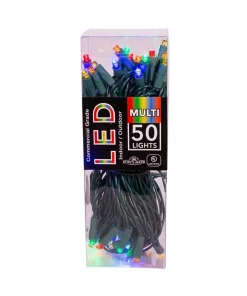 UL 50-Light 5MM Multicolored LED Green Wire Light Set|Kurt Adler Hot