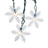 UL 10-Light White Snowflake Light Set|Kurt Adler