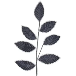 Velvet Sequin Black Leaf Spray|Kurt Adler Clearance