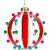 Vibrant Red Pom Pom Glass Ball Ornament| Hot