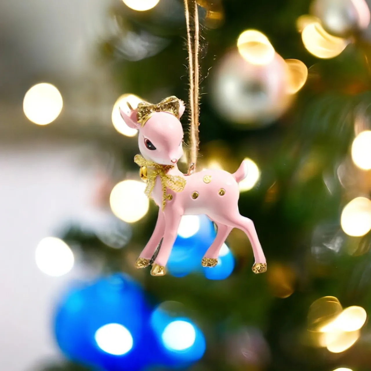 Vintage Pink Deer - Head Turned Ornament| New
