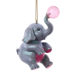 Whimsical Elephant Blowing Bubblegum Ornament|Kurt Adler Best